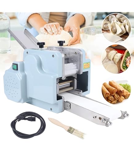 Amazon.com: 商用自動餃子皮機110V 140W 電動餛飩包裝機8 公分圓形模具